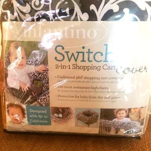 Black and white 2 in 1 shopping cart cover